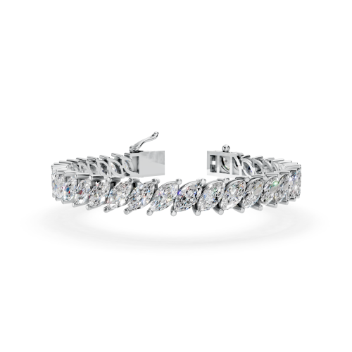 Grand Platinum Cushion Cut Diamond Line Bracelet (7 Inch)