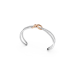 Elegant Two-Tone Platinum and Rose Gold Infinity Diamond Open Cuff Bracelet
