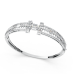 Contemporary Platinum Multi-Cut Diamond Bangle Bracelet
