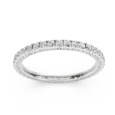 Opulent Platinum Full-Diamond Pave Eternity Bangle Bracelet