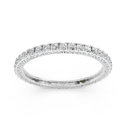 Opulent Platinum Full-Diamond Pave Eternity Bangle Bracelet