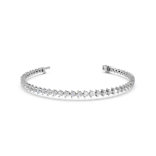 Classic Platinum Diamond Tennis Bracelet with Elegant Prong Settings (6.5 Inch)