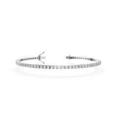Exquisite Platinum Round Diamond Tennis Bracelet (6.5 Inch)