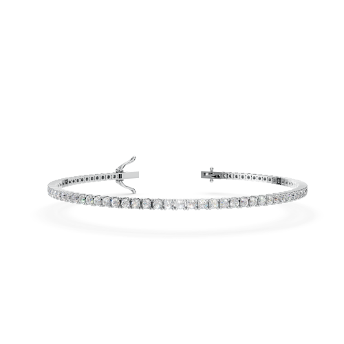 Exquisite Platinum Round Diamond Tennis Bracelet (6.5 Inch)