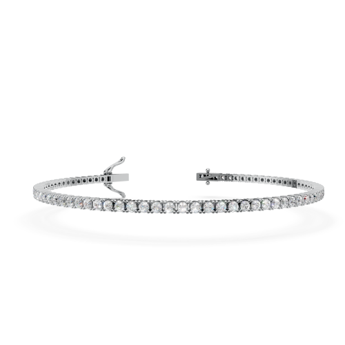 Timeless Platinum Round Diamond Tennis Bracelet (6.5 Inch)
