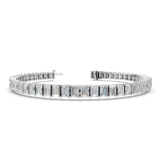 Brilliant Platinum Round Diamond Tennis Bracelet (6.5 Inch)