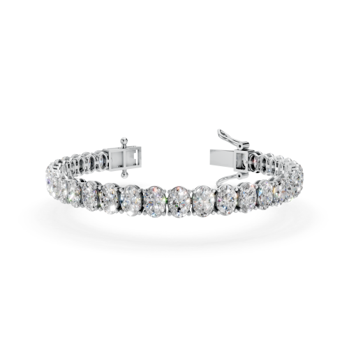 Luxurious Platinum Pave Diamond Link Bracelet (6.5 Inch)