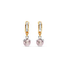Two-Tone Diamond Drop Earrings