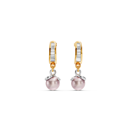 Two-Tone Diamond Drop Earrings