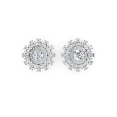 Articulated Round Cut Diamond Earrings