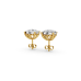 Two-Tone Geometric Diamond Stud Earrings