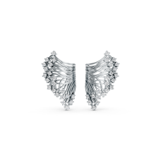 Exquisite Platinum Diamond Fan-Shaped Earrings