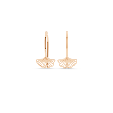 Elegant Rose Gold Ginkgo Leaf Drop Earrings