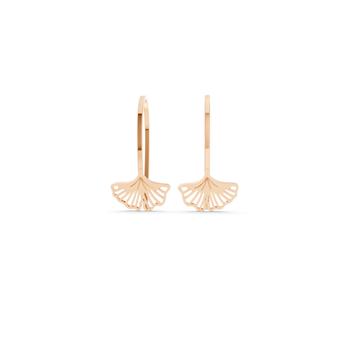 Elegant Rose Gold Ginkgo Leaf Drop Earrings
