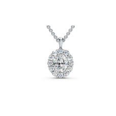 Round Cut Diamond Halo Pendant