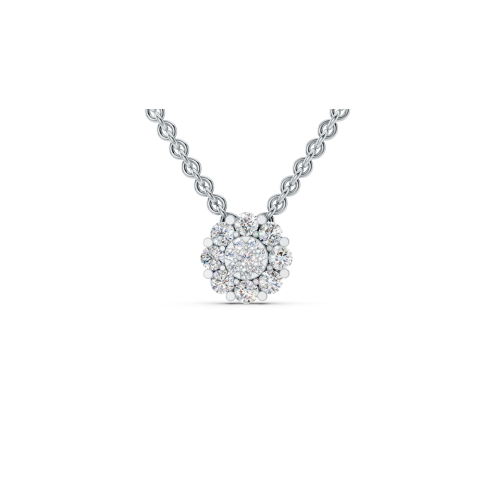 Floral Diamond Cluster Pendant