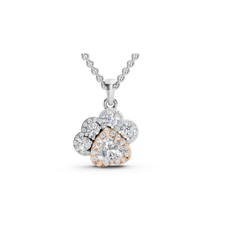 Two-Tone Sculptural Diamond Pendant