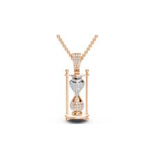 Two-Tone Round Shape Diamond Pendant