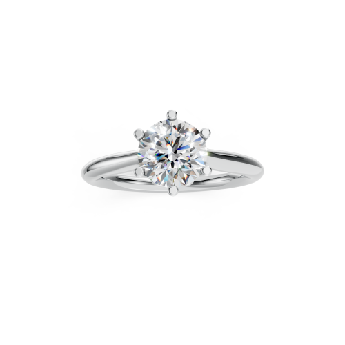 Timeless Platinum Solitaire Ring with Floral Inspired Setting
