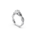Elegant Platinum Round Solitaire Ring with Diamond Twisted Band
