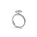 Dazzling Platinum Oval Diamond Halo Ring with Accent Band
