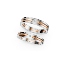 The Aveline Dual-Tone Diamond Couple Bands