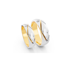 The Novara Cross-Engraved Diamond Couple Bands