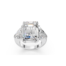 Grand Platinum Multi-Shape Diamond Cluster Statement Ring (US Size 6)