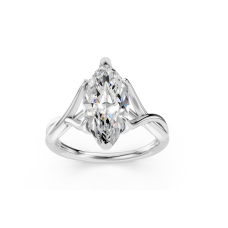 Exquisite Platinum Oval and Pear Diamond Cluster Ring (US Size 7.5)