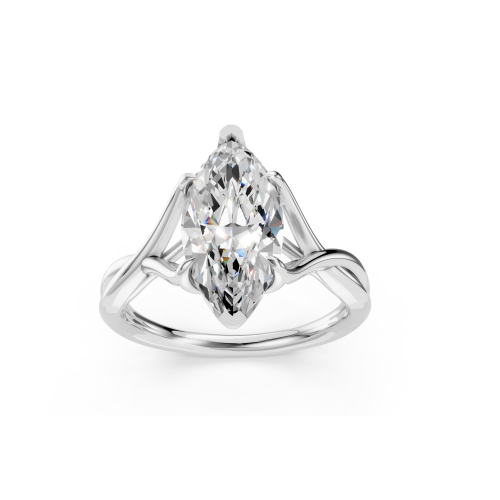 Exquisite Platinum Oval and Pear Diamond Cluster Ring (US Size 7.5)