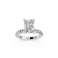 Contemporary Platinum Radiant Cut and Shield Diamond Ring (US Size 7)