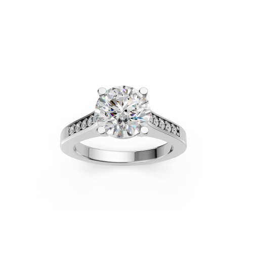 Elegant Platinum Oval and Half-Moon Three-Stone Ring (US Size 5)