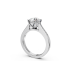 Elegant Platinum Oval and Half-Moon Three-Stone Ring (US Size 5)