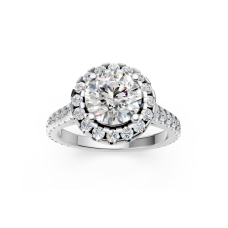 Classic White Gold Round Diamond  Ring