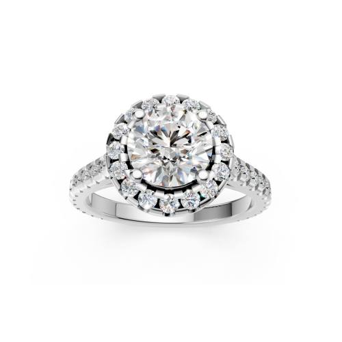 Classic White Gold Round Diamond  Ring