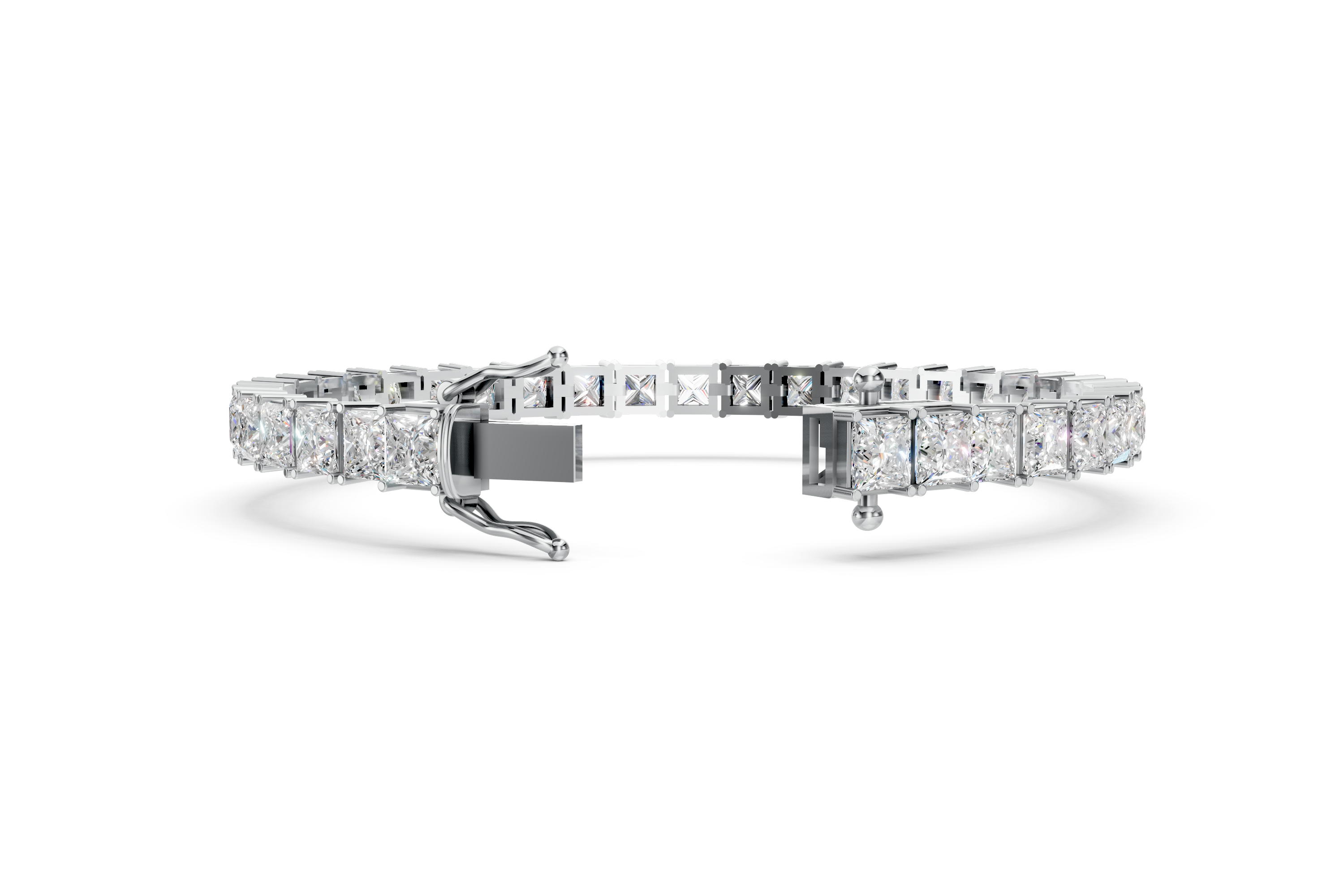 Grand Platinum Full Pave Diamond Eternity Bangle Bracelet