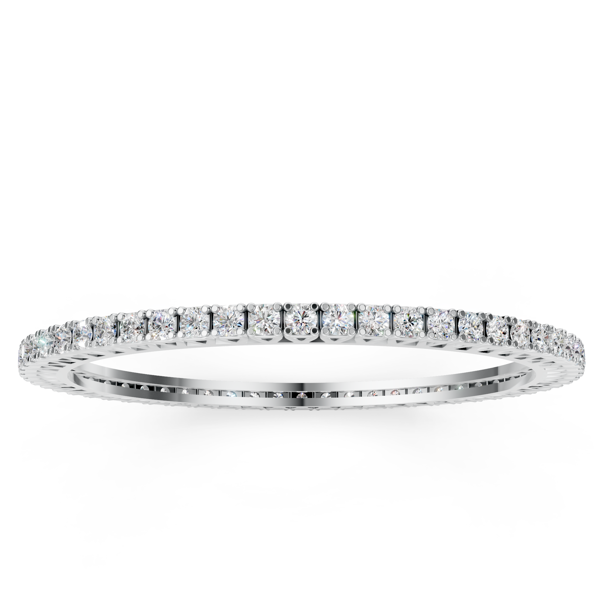 Elegant Platinum Round Brilliant Diamond Eternity Bangle Bracelet