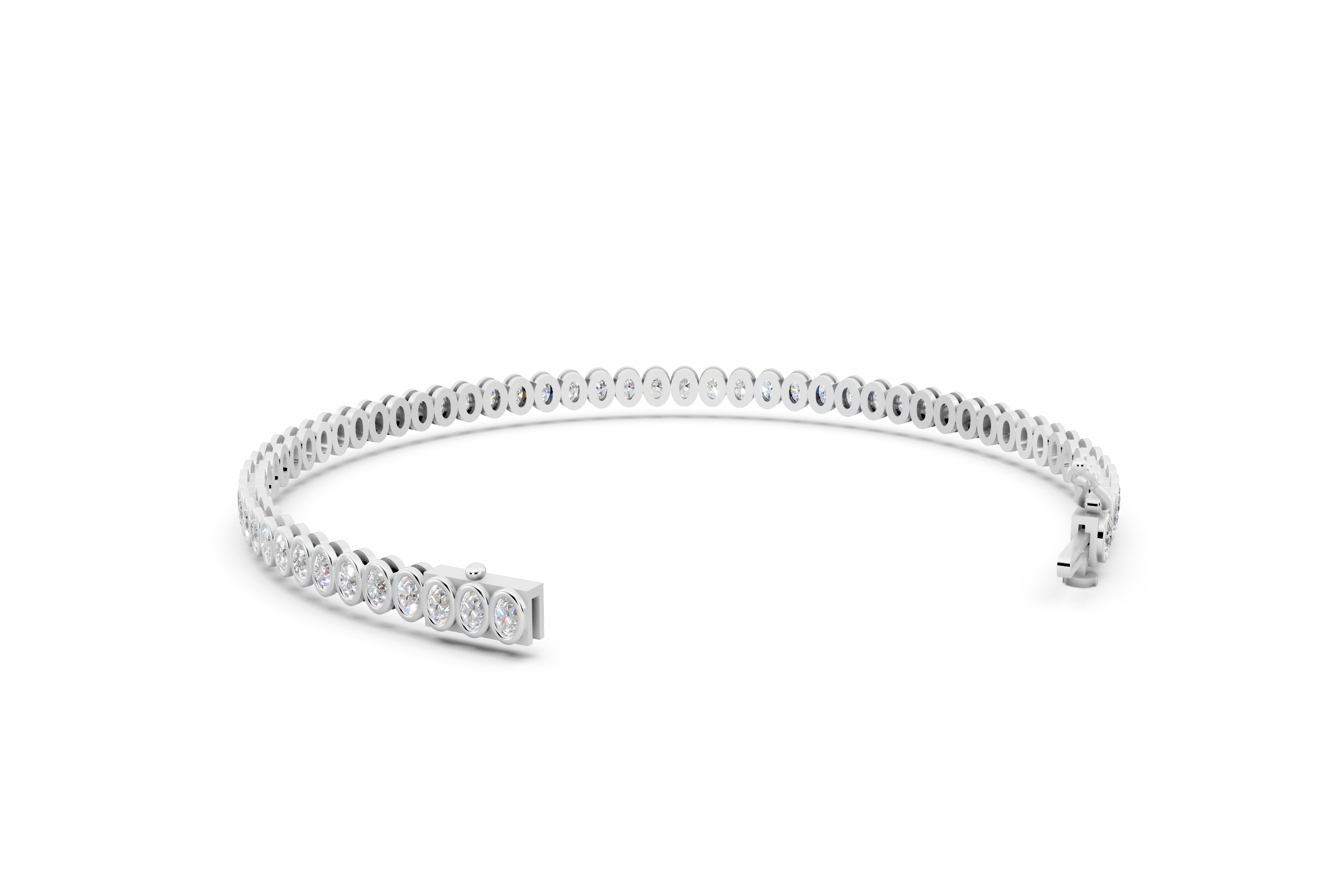 Exquisite Two-Tone Twisted Pave Diamond Bangle Bracelet (6.5 Inch)