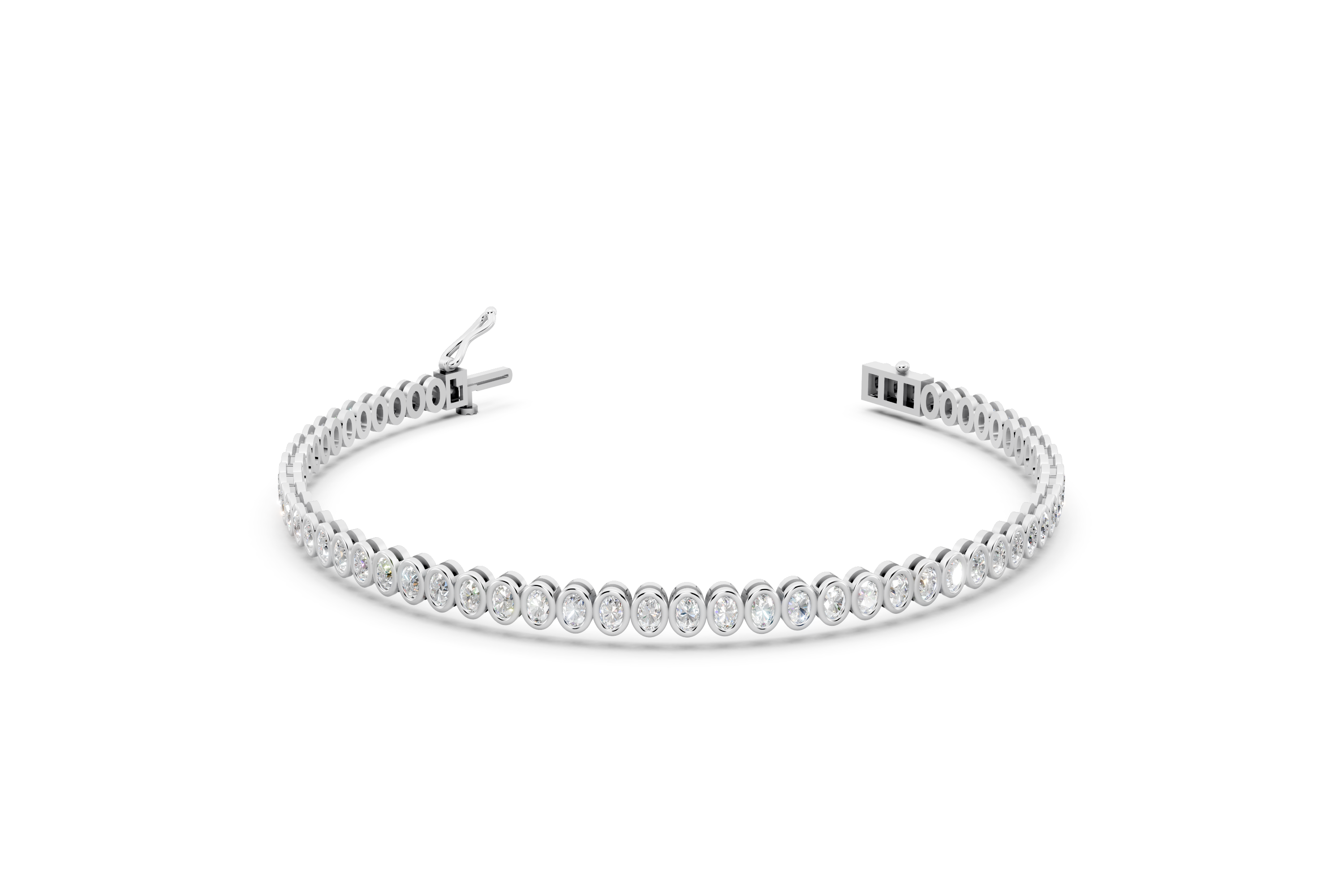 Exquisite Two-Tone Twisted Pave Diamond Bangle Bracelet (6.5 Inch)