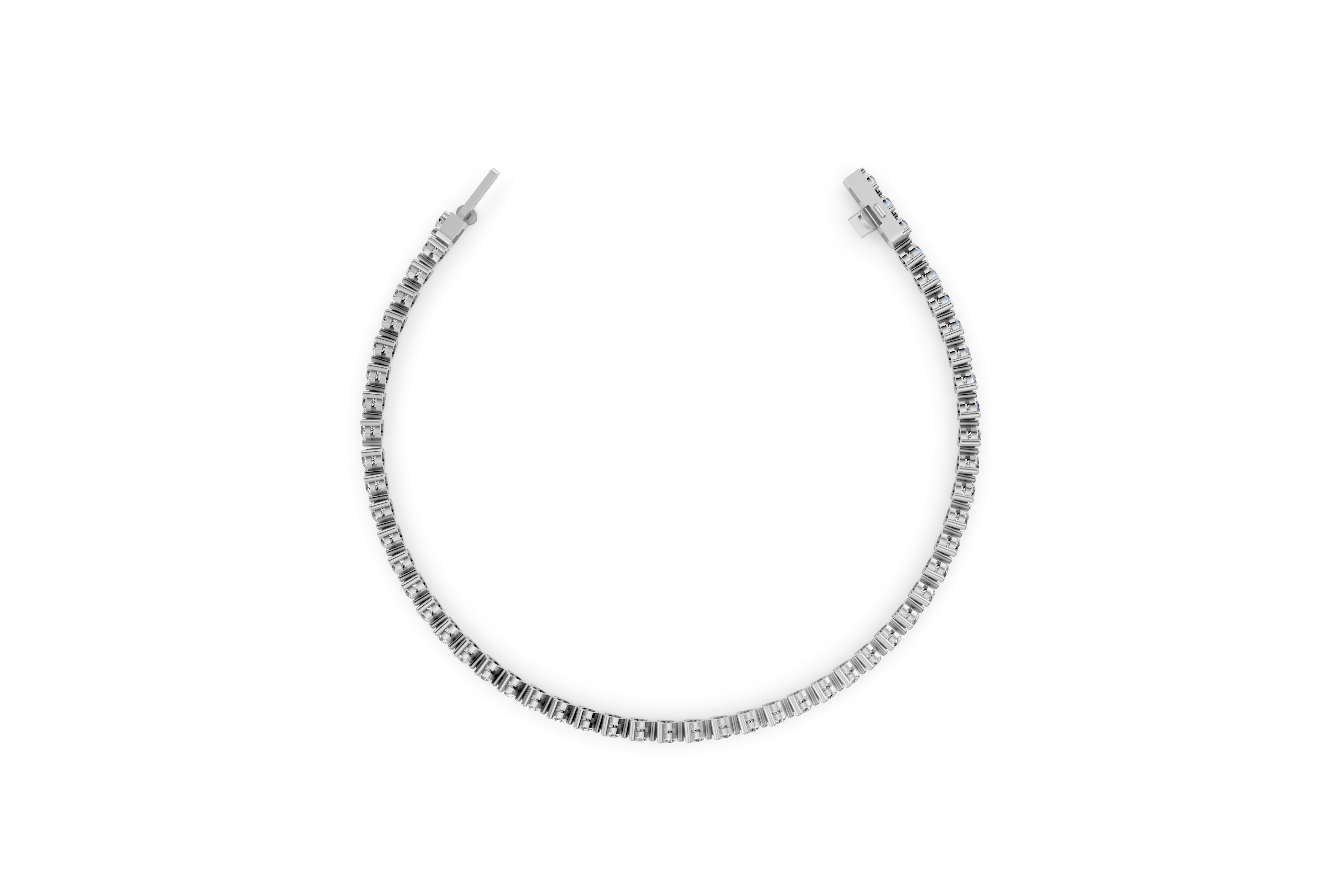 Classic Platinum Diamond Tennis Bracelet with Elegant Prong Settings (6.5 Inch)