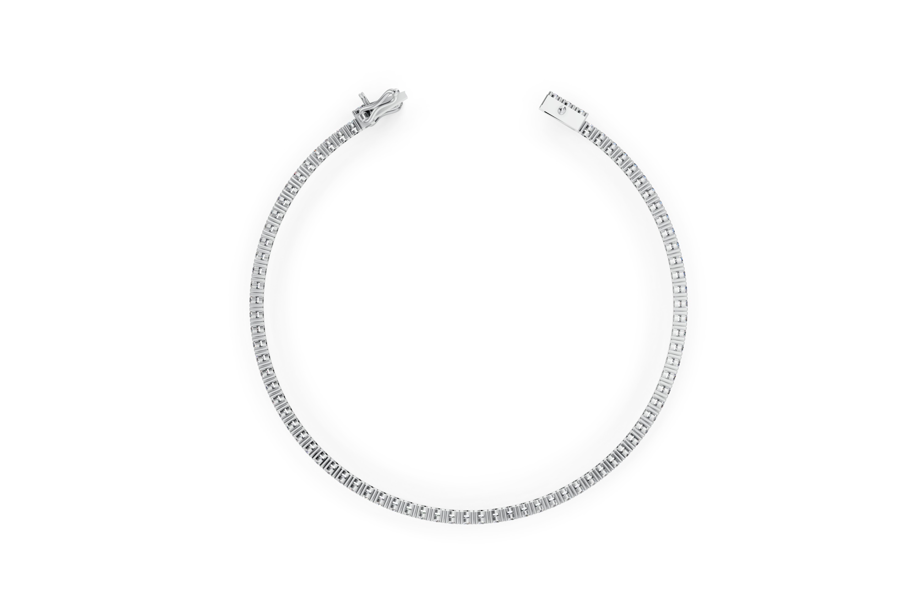 Exquisite Platinum Round Diamond Tennis Bracelet (6.5 Inch)