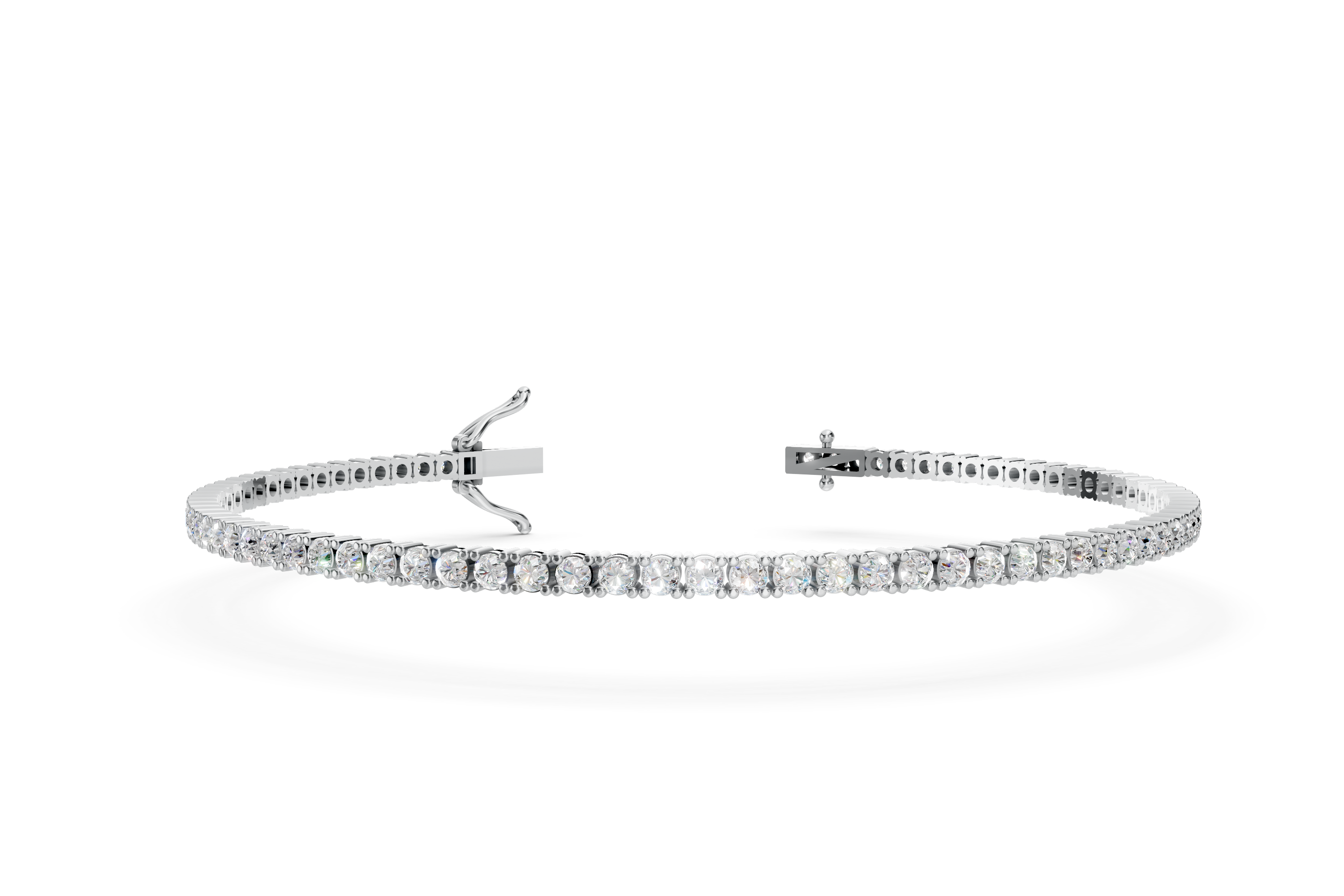Exquisite Platinum Round Diamond Tennis Bracelet (6.5 Inch)