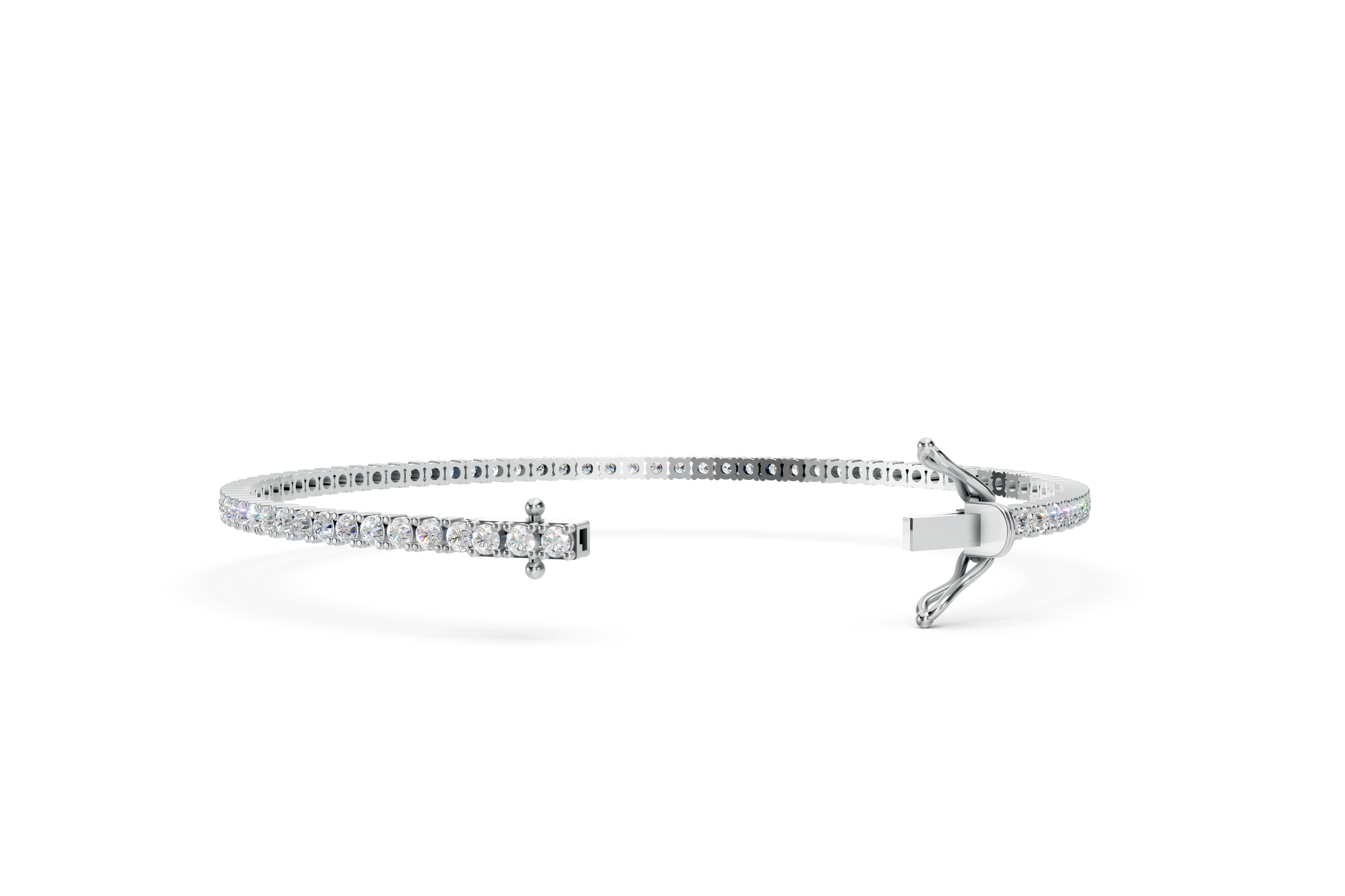 Exquisite Platinum Round Diamond Tennis Bracelet (6.5 Inch)