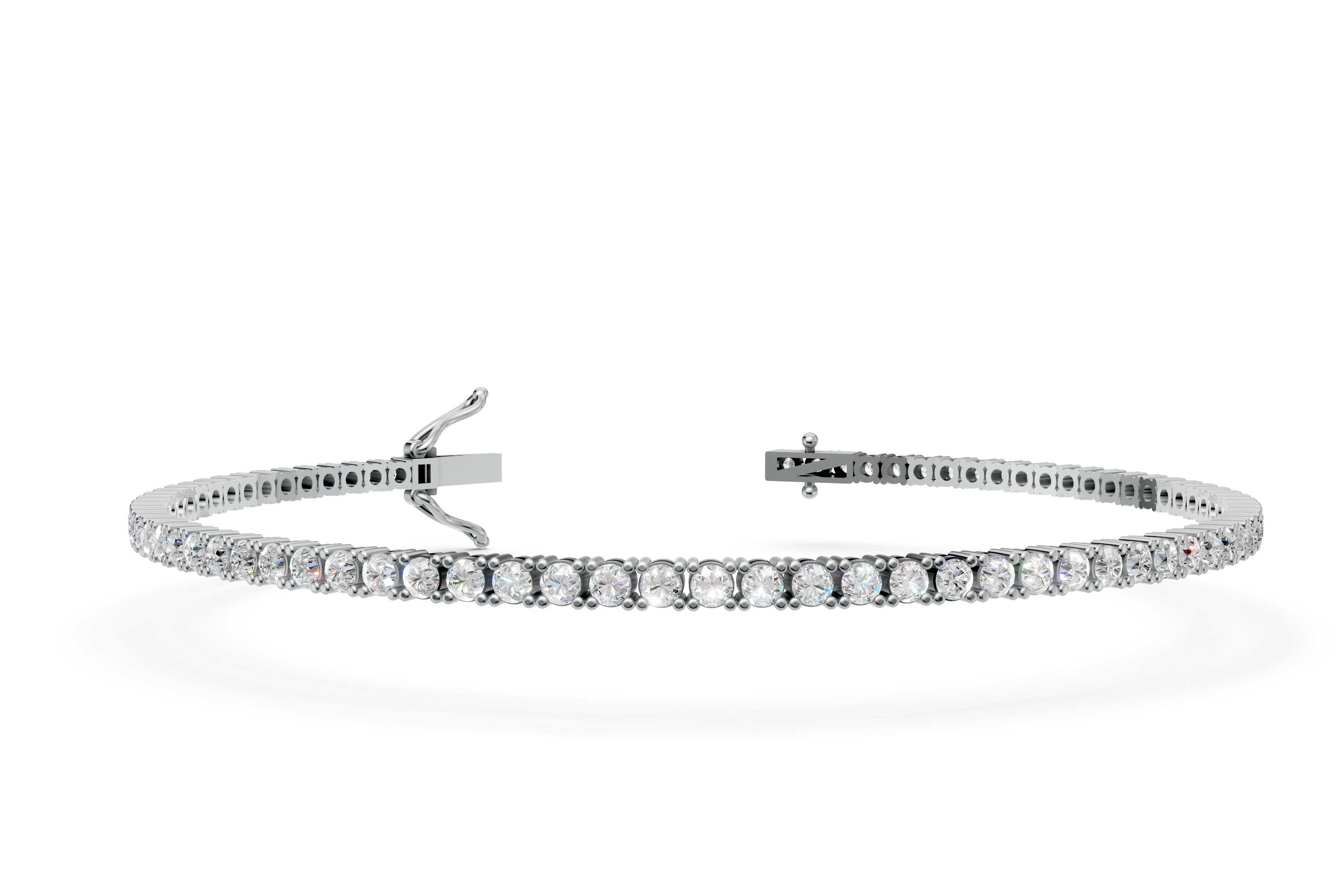 Timeless Platinum Round Diamond Tennis Bracelet (6.5 Inch)