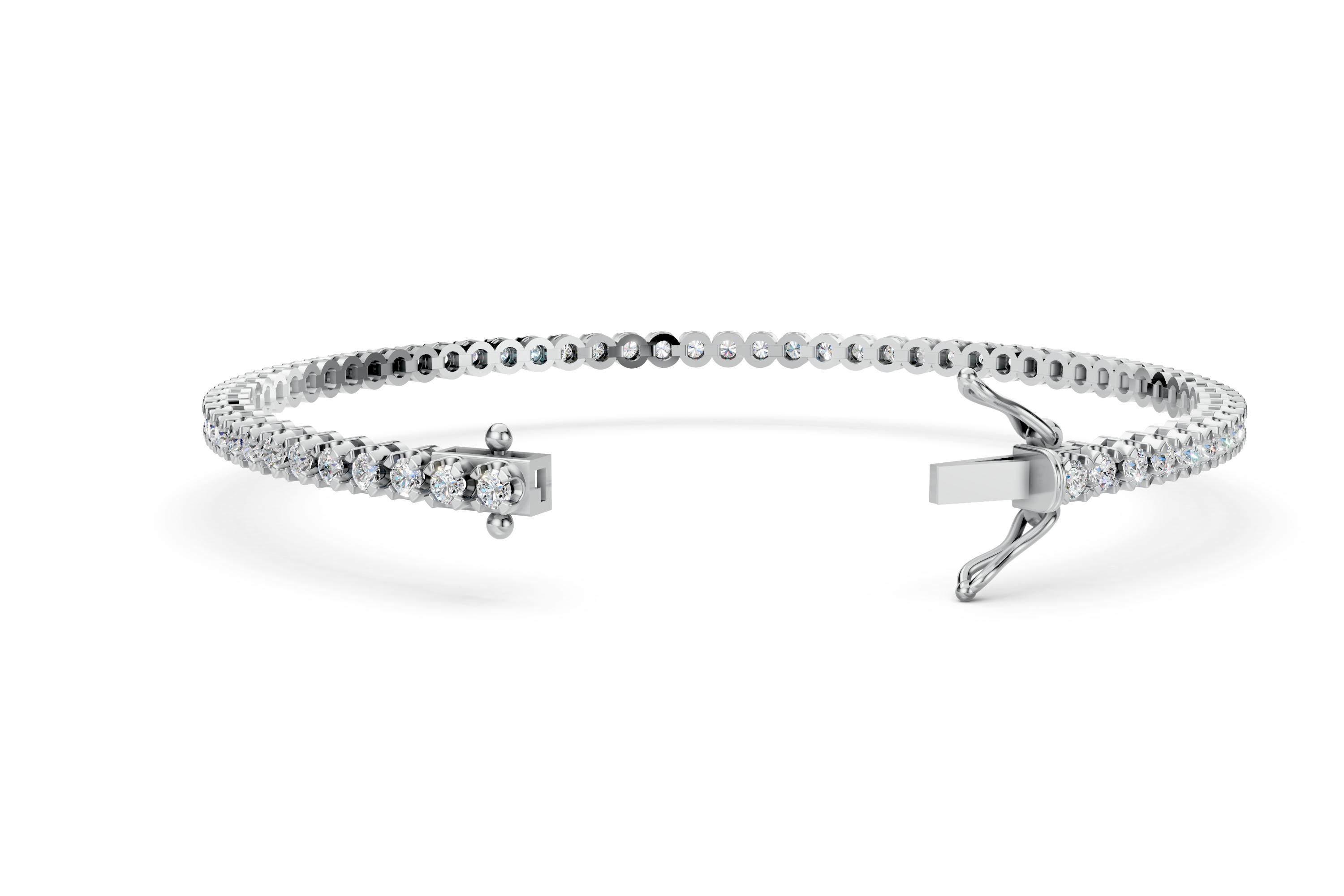 Dazzling Platinum Classic Round Diamond Tennis Bracelet (6.5 Inch)