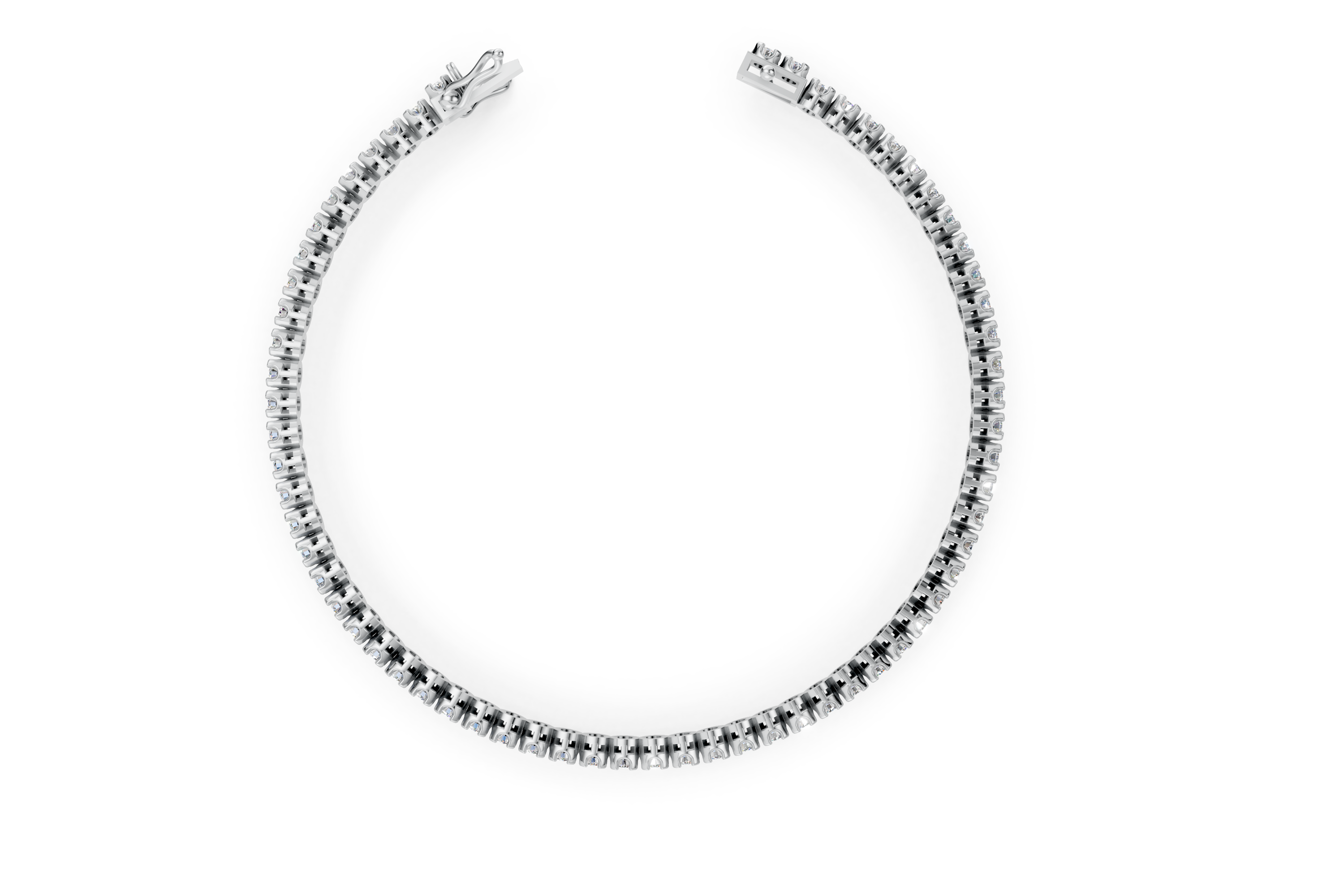 Dazzling Platinum Classic Round Diamond Tennis Bracelet (6.5 Inch)