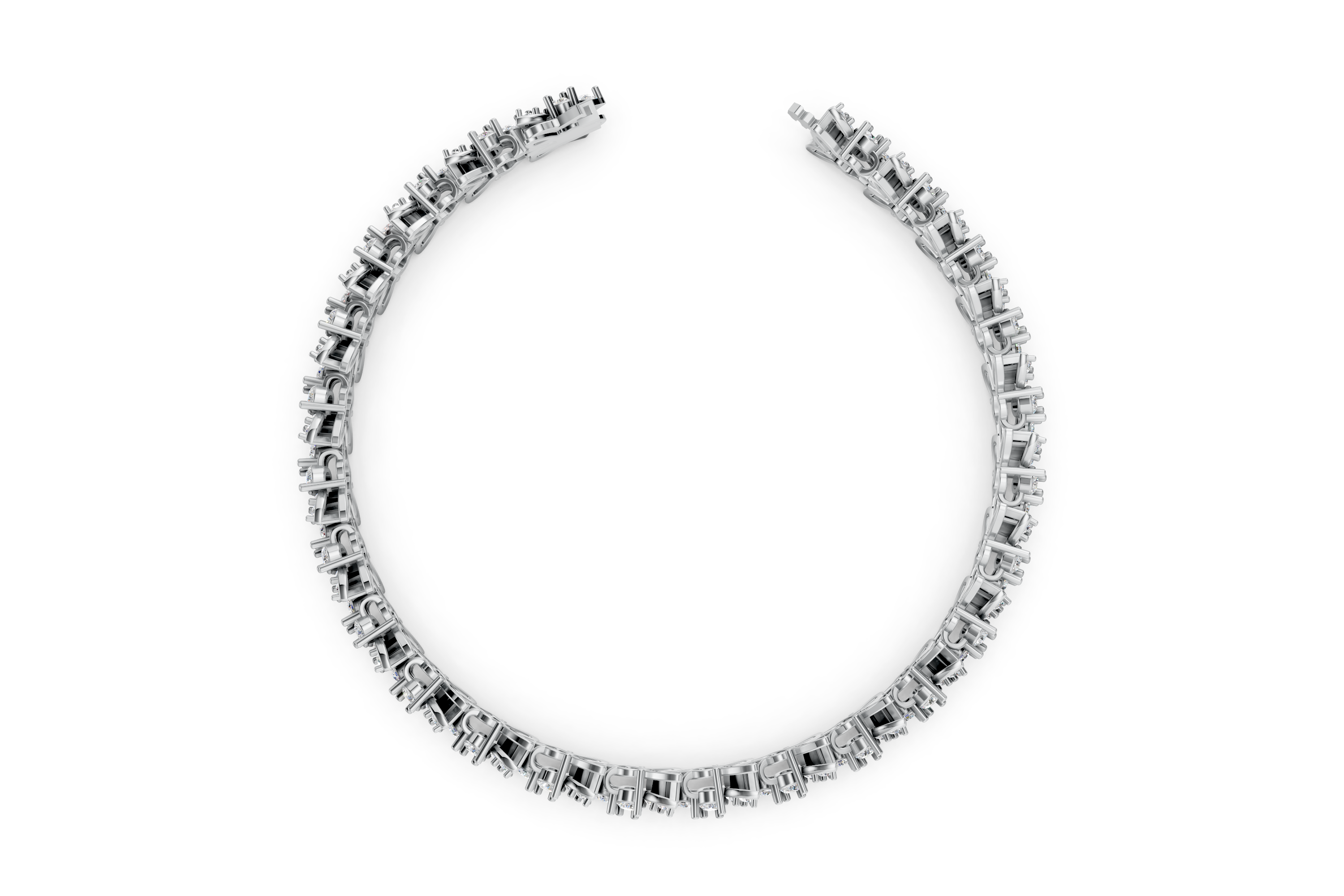Enchanting Platinum Leaf Motif Diamond Bracelet (7 Inch)