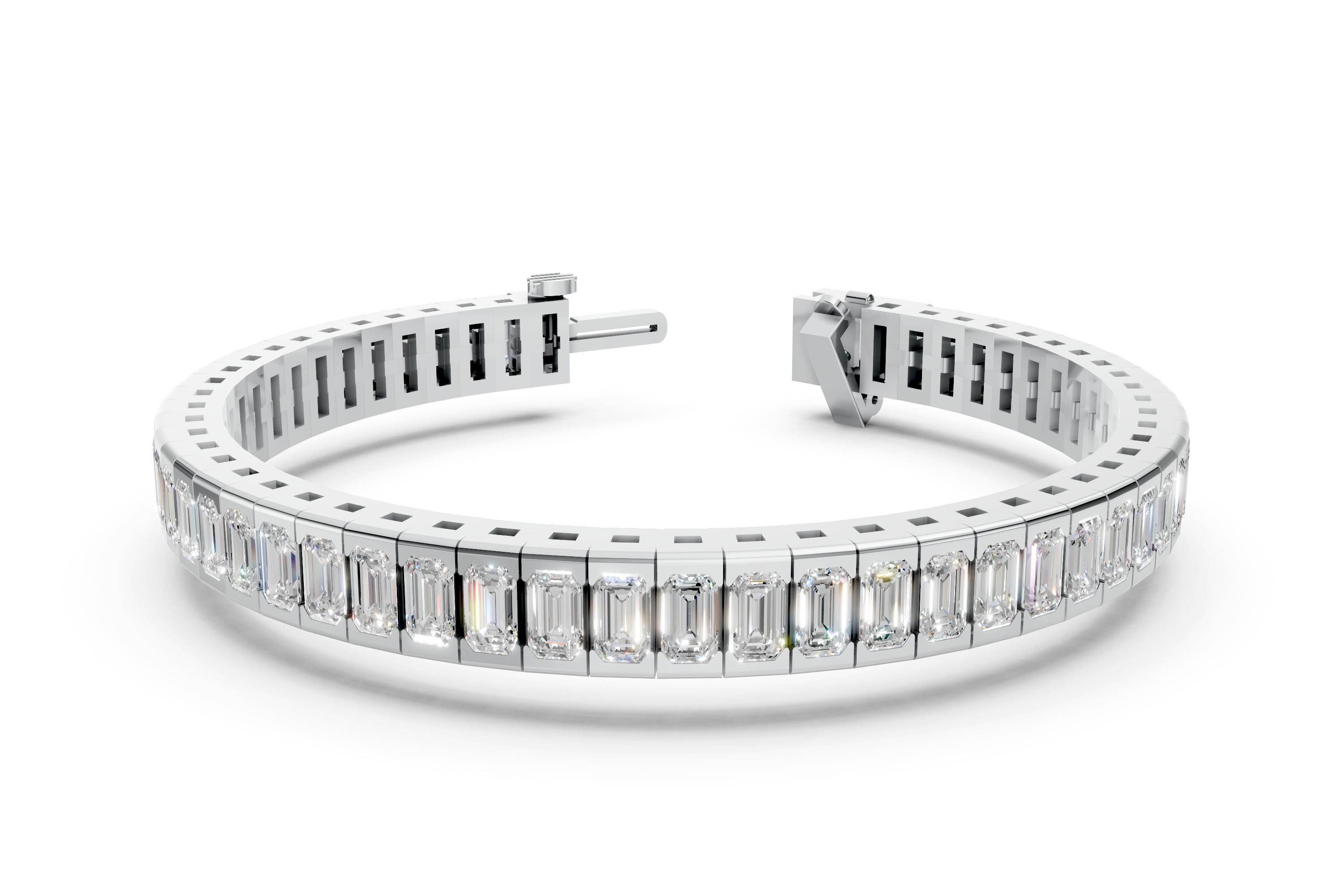 Brilliant Platinum Round Diamond Tennis Bracelet (6.5 Inch)