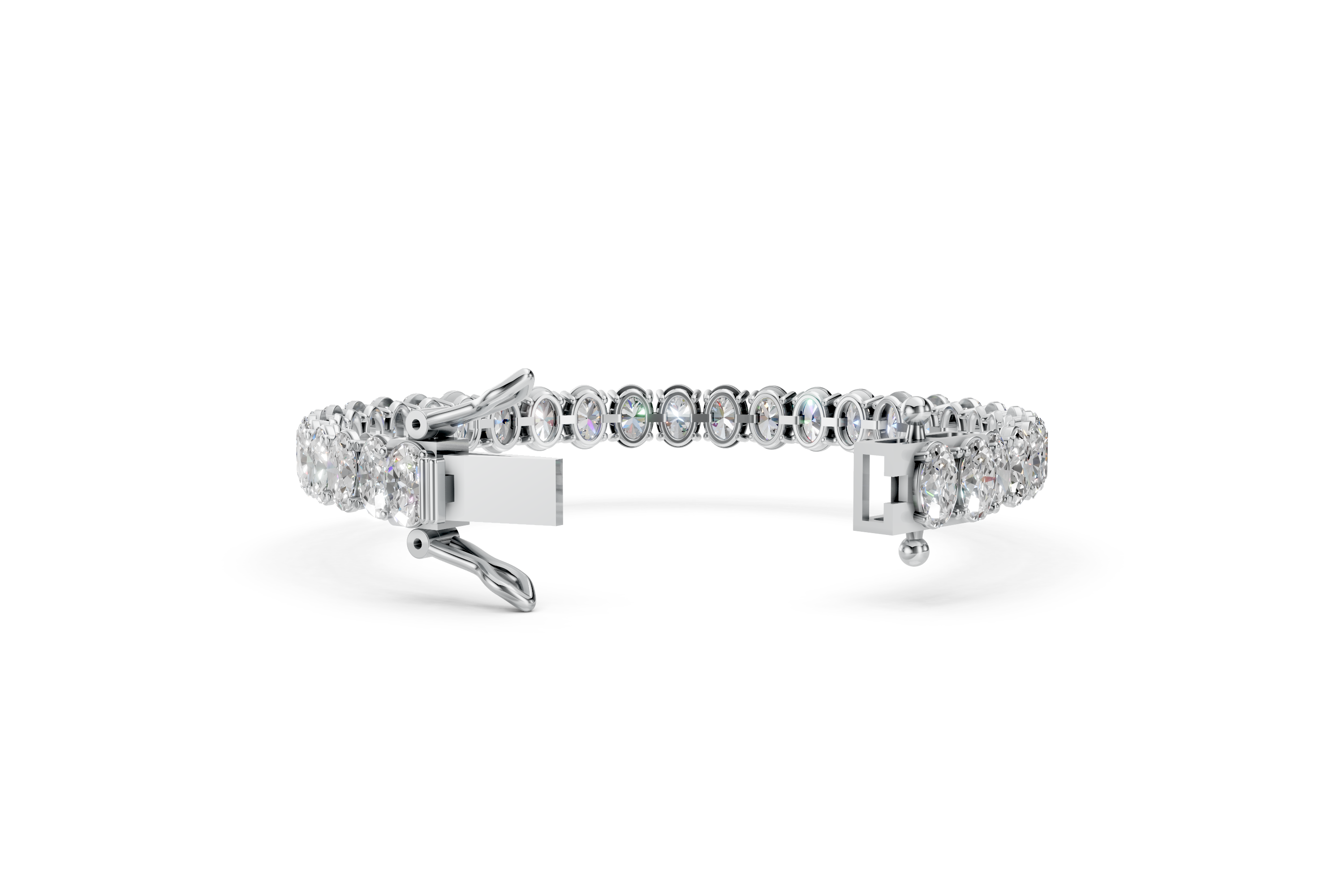 Luxurious Platinum Pave Diamond Link Bracelet (6.5 Inch)