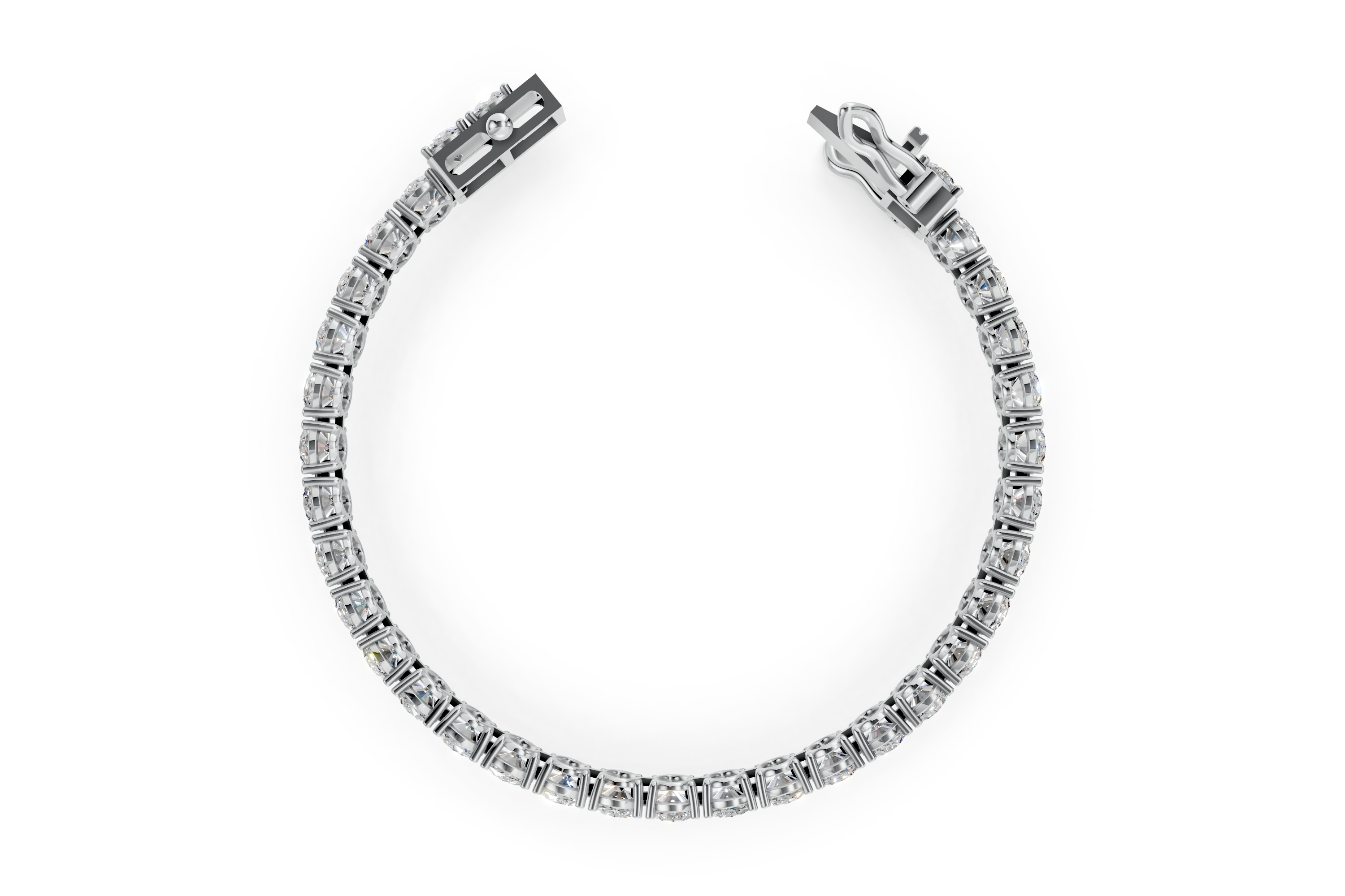 Luxurious Platinum Pave Diamond Link Bracelet (6.5 Inch)